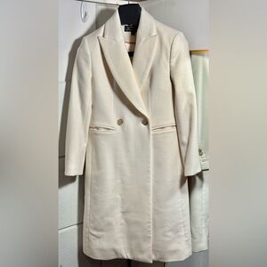 J CREW Ivory Double Breasted Wool Dress Coat 00p